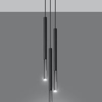 Sollux Lighting black chrome led pendant MOZAICA - E27 socket, 104mm length, 220-240V AC