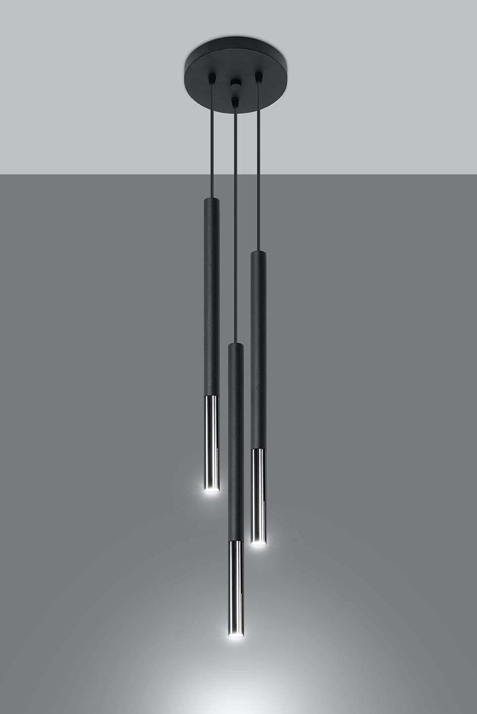 Sollux Lighting black chrome led pendant MOZAICA - E27 socket, 104mm length, 220-240V AC