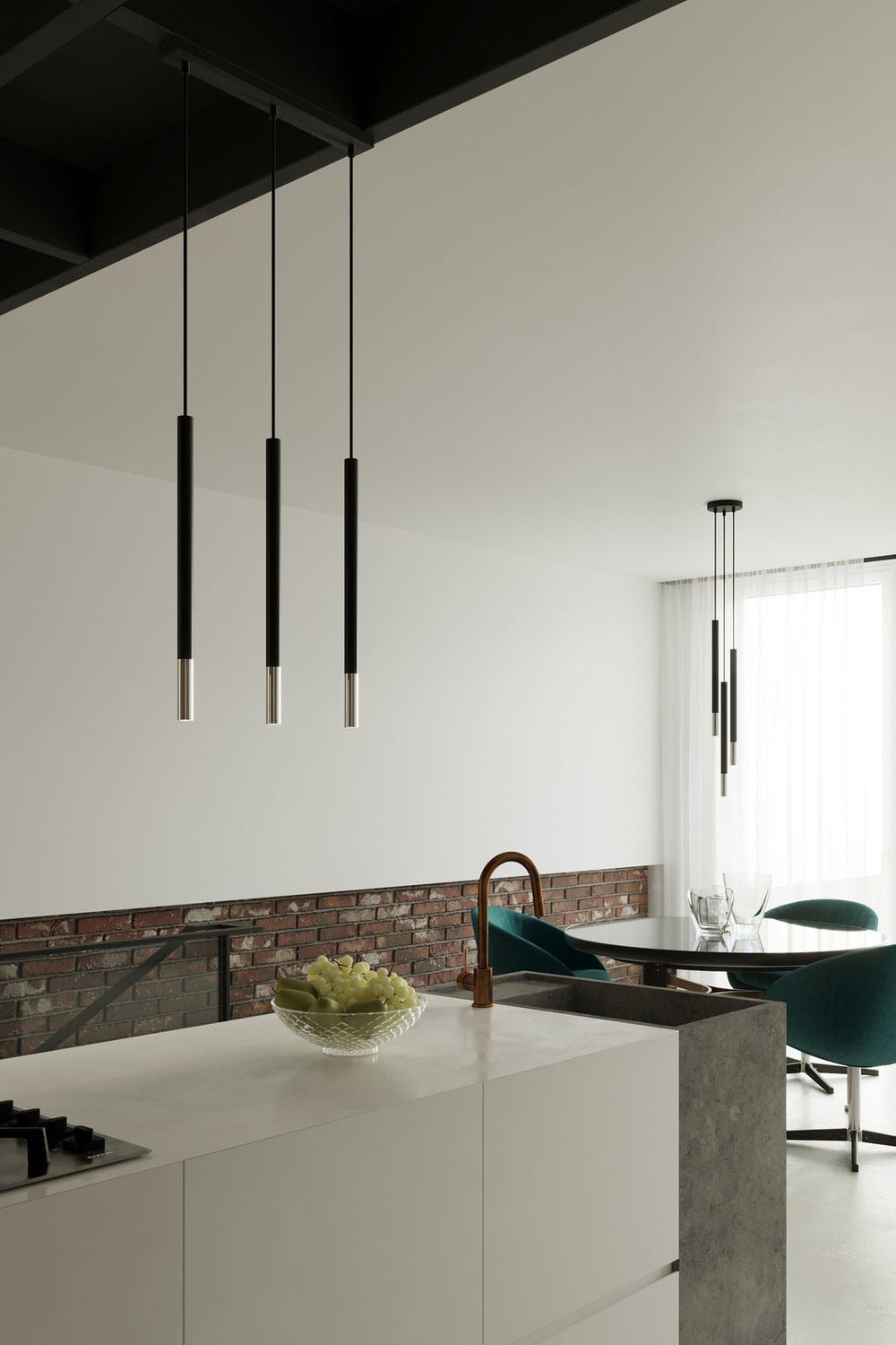 Sollux Lighting black chrome led pendant MOZAICA - E27 socket, 104mm length, 220-240V AC