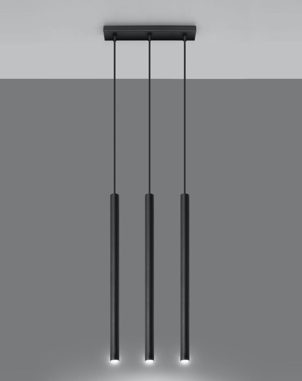 LED pendant lamp black PASTELO - 3x G9 base by Sollux Lighting