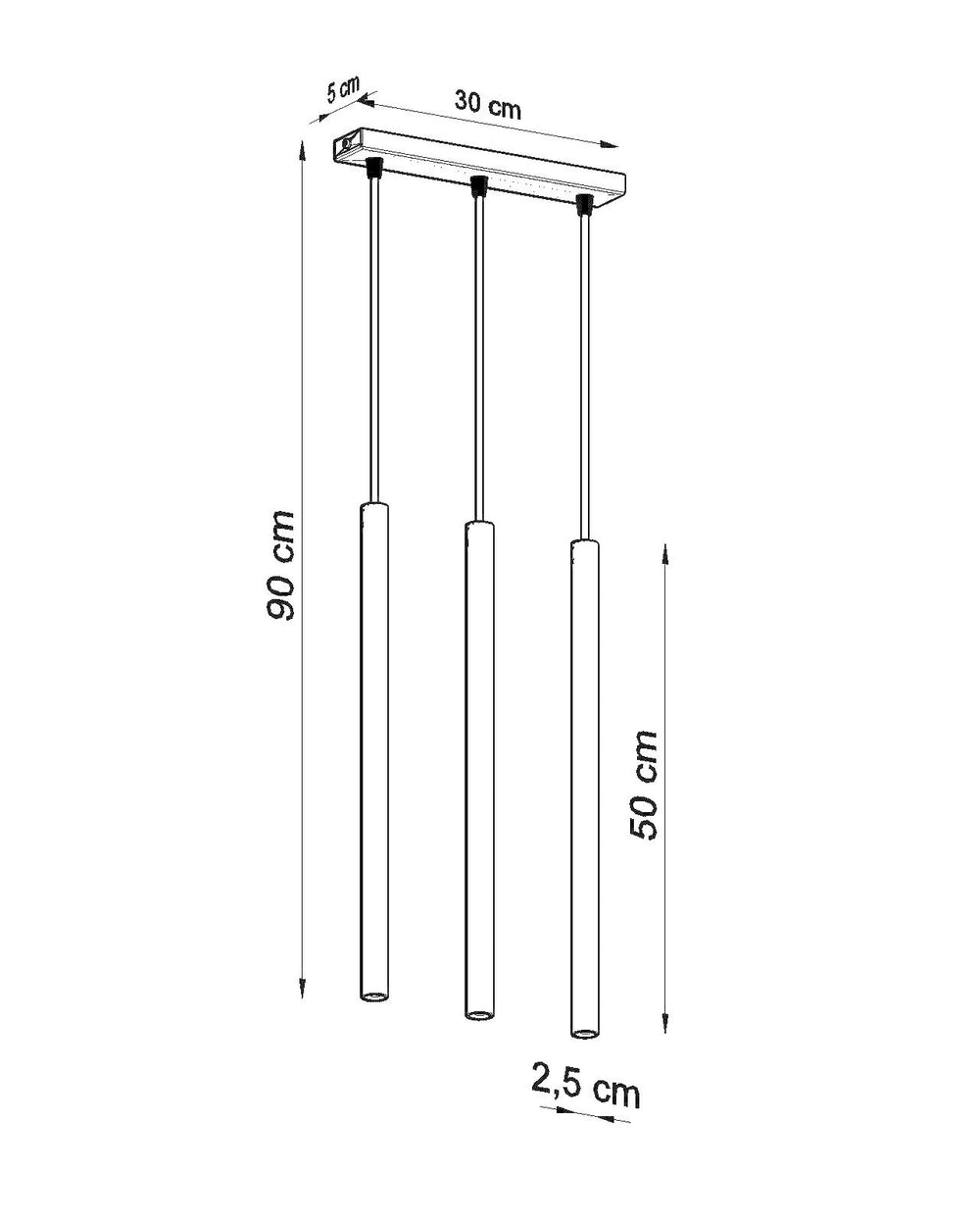 LED pendant lamp white PASTELO - 3 x G9 base with aluminum finish