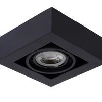 Lucide ZEFIX LED ceiling spotlight, dim to warm, GU10 12W 2200K-3000K, adjustable, square, Black, IP20