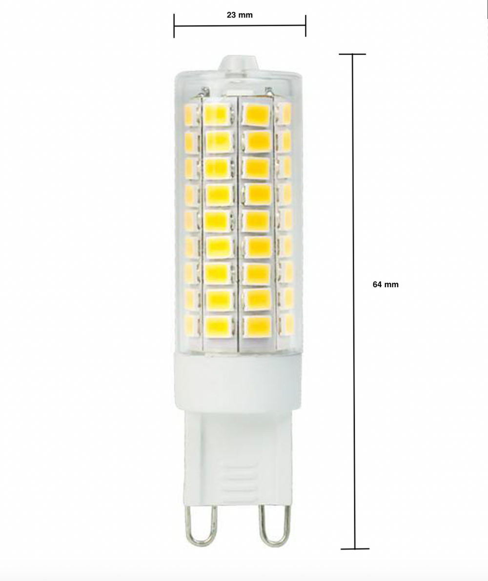 Spectrum LED G9 Lampe, 7W ersetzt 70W, 770 Lumen, 3000K warmweiß, 230V, 270° Abstrahlwinkel, CRI 80