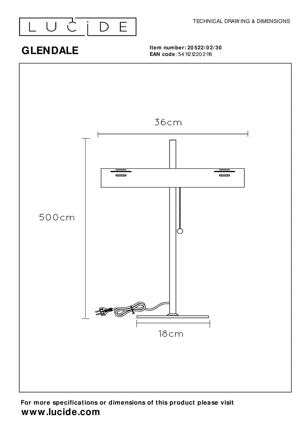 Lucide Glendale Tischlampe, 2xE27 Fassung, LED kompatibel, Schwarz mit matten Goldakzenten, IP20, CE RoHS