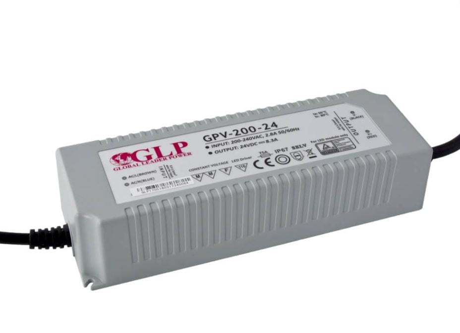 glp led power adapter 24v 200w 8.3a ip67 waterproof for outdoor use