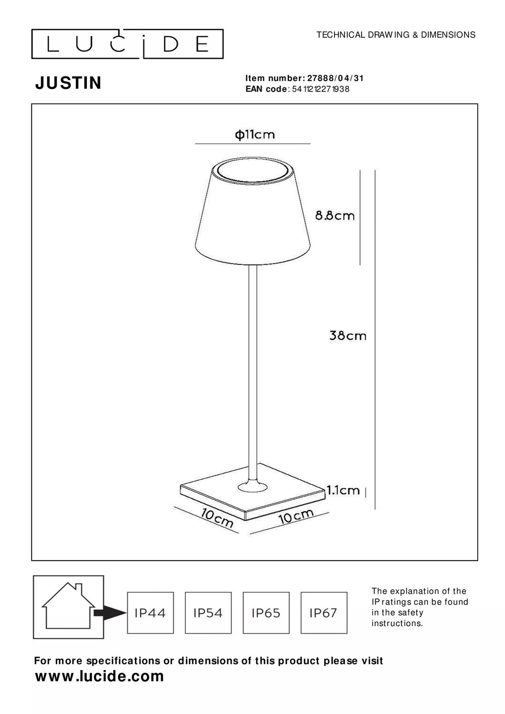 Lucide LED Lampe 1521 nützliche Lumen, 3000K, 10.5W, 1250W Ersatz, Aluminium matt gold