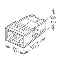 Wago Hebelklem 2-fach 0,5-2,5 mm² 2273-202 - ip20 für sichere Verdrahtung und kompakte Installationen - 100 Stück