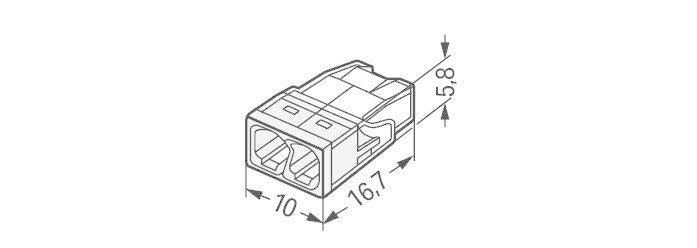 Wago Hebelklem 2-fach 0,5-2,5 mm² 2273-202 - ip20 für sichere Verdrahtung und kompakte Installationen - 100 Stück