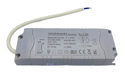 Lcb dimmbarer LED-Treiber für 36W/40W LED-Panel, 30-42V 1000mA, IP20, Triac-Phasenanschnitt