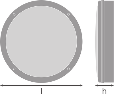 LED Bulkhead Surface Light 300mm White, 15W 1400 lumens, 4000K Cool White, IP65