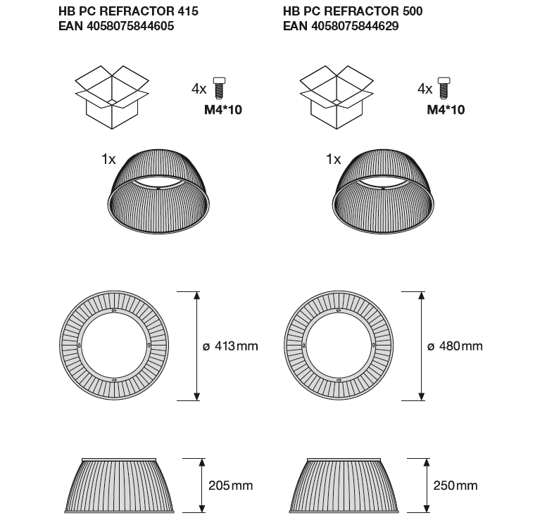LED Highbay Gen 5 Schwarz Aluminium 150W 4000K 26700 Lumen IP66 1-10V dimmbar 110D