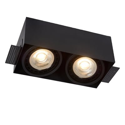 Lucide trimless schwarzer GU10 LED Einbaustrahler, nahtloses Design