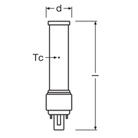 LED PL-C Dulux-D D/E 6W 660 lumens 4000K Cool White G24d-1 2-Pin 230V replacement for 13W