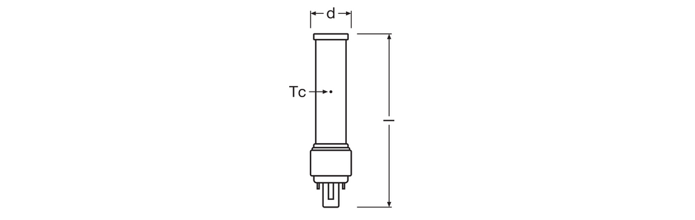 LED PL-C Dulux-D D/E 6W 660 lumens 4000K Cool White G24d-1 2-Pin 230V replacement for 13W