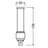 LED PL-C Dulux-D D/E 6W 660 lumens 4000K Cool White G24d-1 2-Pin 230V replacement for 13W