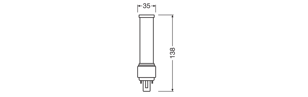 LED PL-C Dulux-D D/E 6W 660 lumens 4000K Cool White G24d-1 2-Pin 230V replacement for 13W