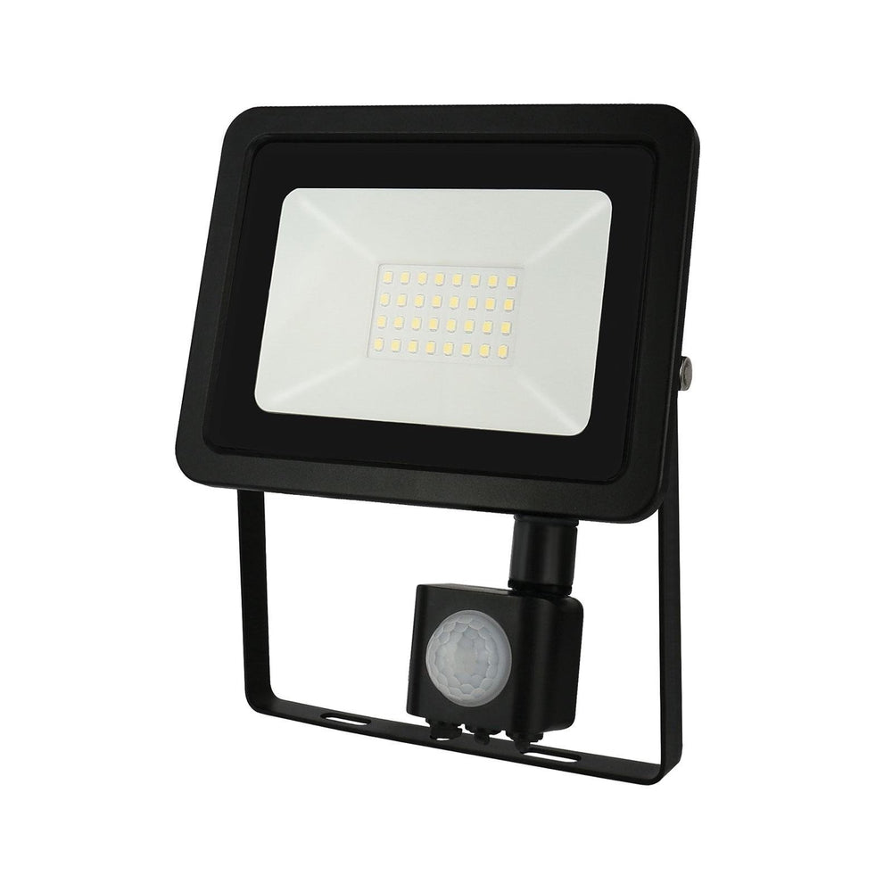 Spectrum LED floodlight with PIR sensor, 20W 230V 4000K 1820 lumens IP44 Black outdoor lighting