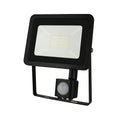 Spectrum LED floodlight with PIR sensor, 20W 230V 4000K 1820 lumens IP44 Black outdoor lighting