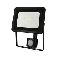 Spectrum LED-Strahler mit Sensor 30W 4000K 2800 Lumen IP44 IK07 Schwarz Außenbeleuchtung