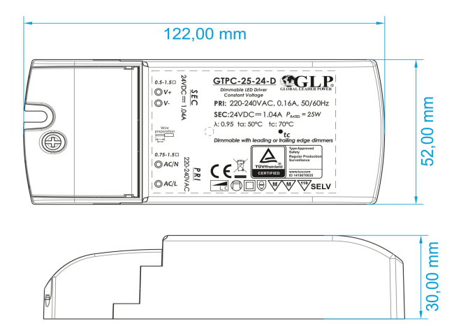 LED-Netzteil dimmbar 12V 25W 2.08A geeignet für 12V LED-Beleuchtung