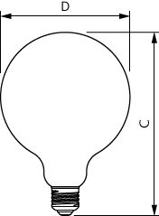 Philips MAS VLE LED-Glühbirne D5.9-60W E27 927 G120CLG für energieeffiziente Beleuchtung