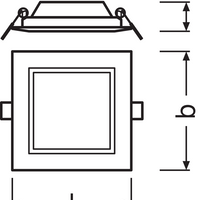 Ledvance Downlight Slim Square 6W 3000K Warmweiß Einbau-Deckenleuchte LED IP20 420 Lumen Weiße Ausführung