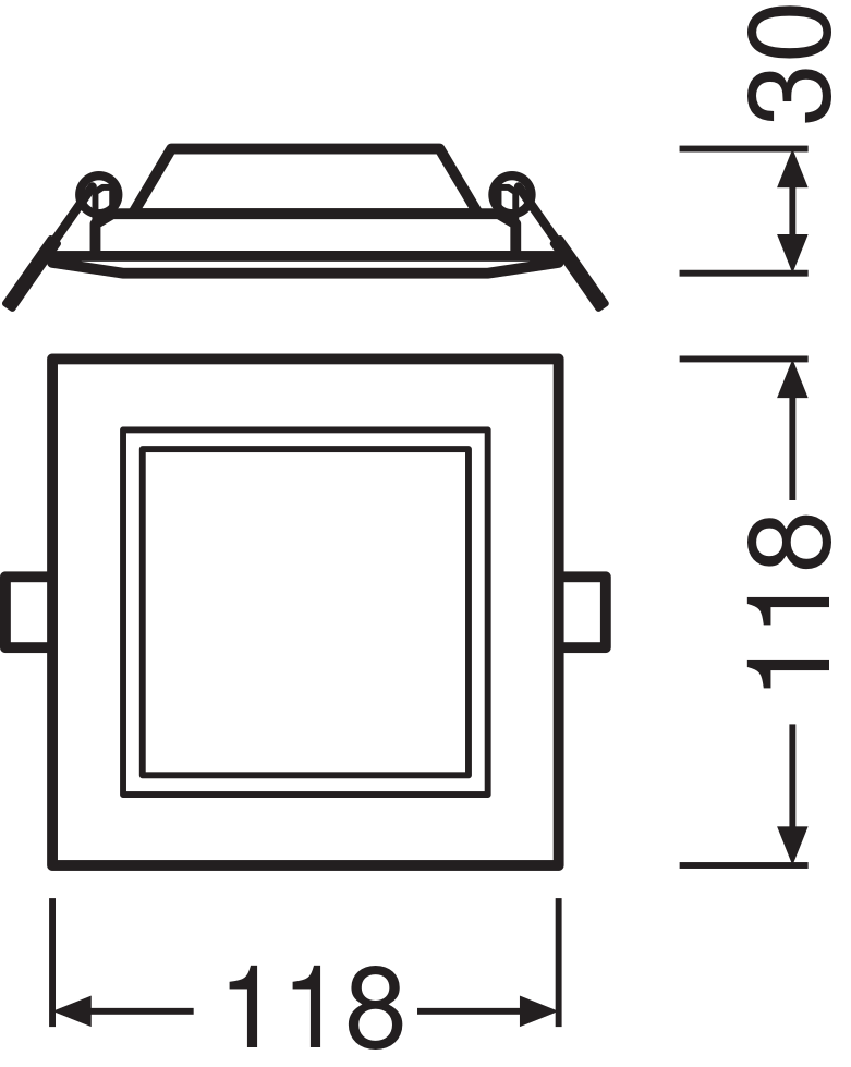 Ledvance Downlight Slim Square 6W 3000K Warmweiß Einbau-Deckenleuchte LED IP20 420 Lumen Weiße Ausführung