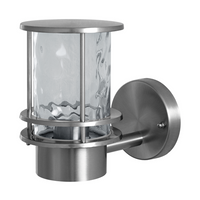 Ledvance ENDURA Classic Post Up E27 outdoor wall light, stainless steel body, clear glass diffuser, IP44
