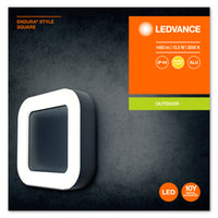 Ledvance ENDURA Style Square LED Wandleuchte 13.5W 3000K Dunkelgrau IP44 IK07 Außen Wandmontage