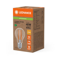 Ledvance LED Classic A E27 bulb 2.2W 2700K dimmable 470 lumens clear glass 40W equivalent warm white