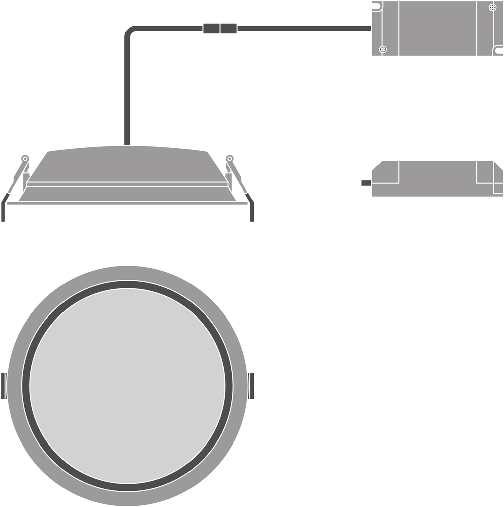 Ledvance LED Einbaustrahler 200mm 20W/25W/30W 3000K/4000K 2400-3600 Lumen CRI 90 IP44/IP20 Weißes Aluminium