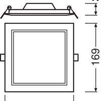 Ledvance LED Downlight Slim Square 12W 3000K Warm White Recessed Ceiling IP20 1020 lumens White