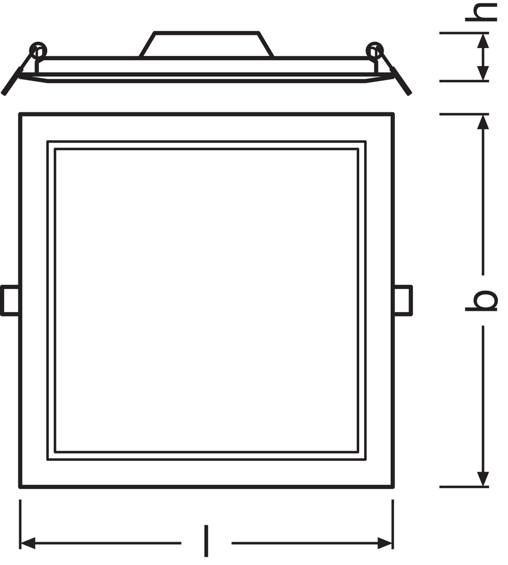Ledvance LED Einbau-Downlight Slim Square 210 18W 6500K 1530 Lumen IP20 Weiß Innen-Deckenleuchte