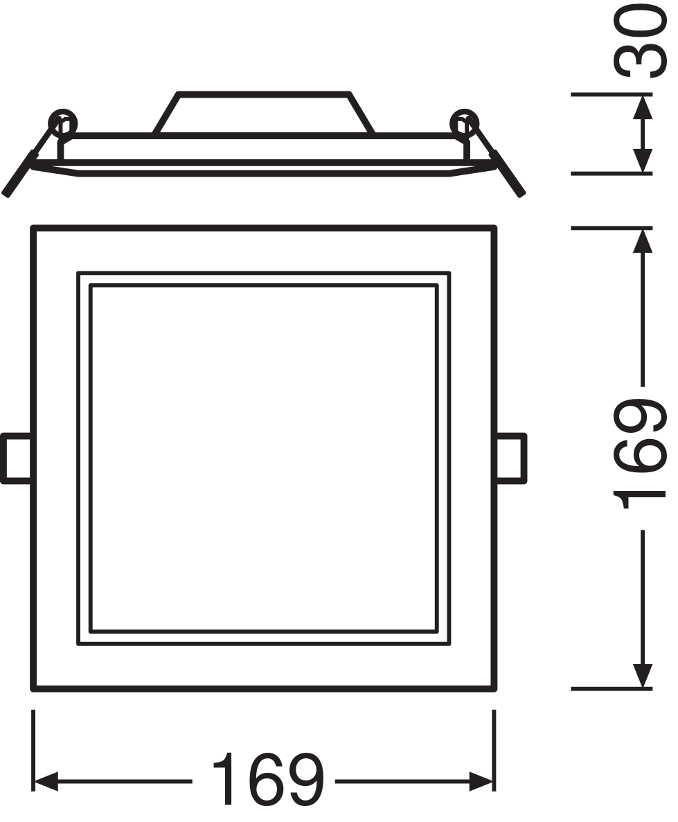 Ledvance LED Slim Quadratischer Downlight 12W 6500K 1020 Lumen Einbau Weiß IP20 169x169mm