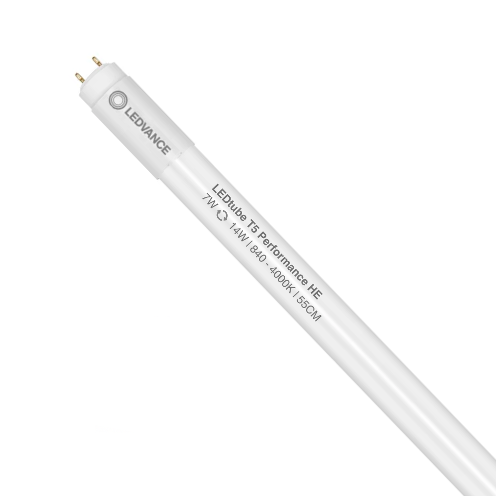 Ledvance LED T5 Tube 7W 4000K 1000 lumens G5 Cool White 549mm Frosted Glass IP20 Non-Dimmable