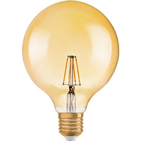 Ledvance Vintage 1906 LED Globe 6.5W E27 2400K Gold Glass Bulb 720 lumens 220-240V IP20 124mm