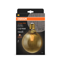 Ledvance Vintage 1906 LED Globe 6.5W E27 2400K Gold Glass Bulb 720 lumens 220-240V IP20 124mm