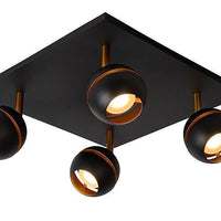 Lucide BINARI 4x4.5W LED-Deckenstrahler 2700K schwarz 1521 Lumen