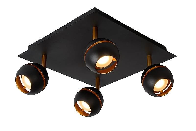 Lucide BINARI 4x4.5W LED-Deckenstrahler 2700K schwarz 1521 Lumen