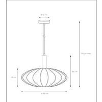Lucide CORINA LED pendant lamp Ø50cm, E27, dimmable, 40W, 230V, adjustable height, cream modern design