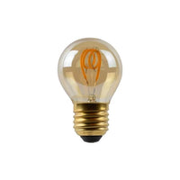 Lucide G45 LED filament bulb, E27 dimmable, 3W 2200K Amber Ø4.5cm
