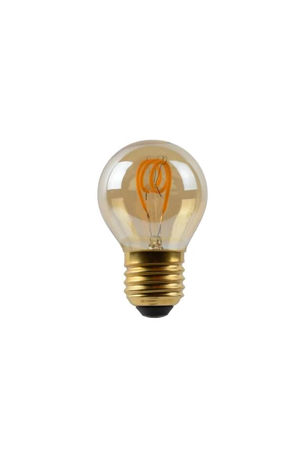 Lucide G45 LED filament bulb, E27 dimmable, 3W 2200K Amber Ø4.5cm