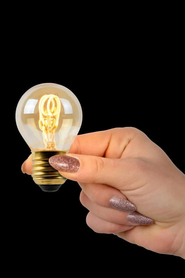 Lucide G45 LED filament bulb, E27 dimmable, 3W 2200K Amber Ø4.5cm