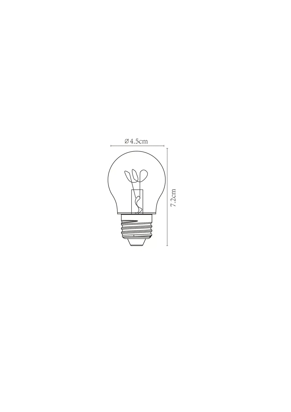 Lucide G45 LED filament bulb, E27 dimmable, 3W 2200K Amber Ø4.5cm