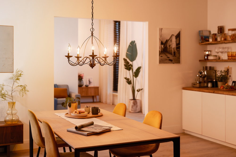 Philips MAS LEDLuster 2.5W E27 P45 Clear Glass Bulb, 2200K-2700K Warm Glow, 340 lumens, CRI 90, Dimmable