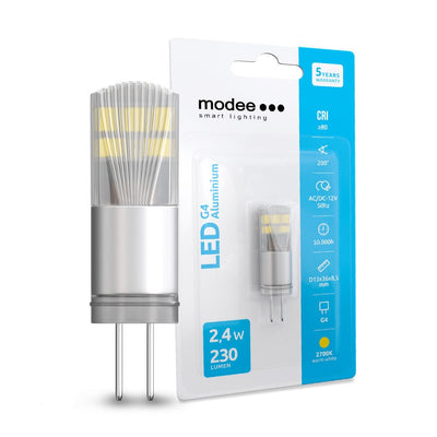 Modee LED G4 2.4W 275 lumen 2700K warm white light 12V AC/DC bulb