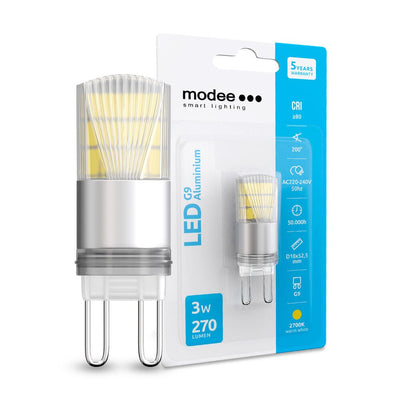Modee LED G9 3.8W bulb replaces 30W 3000K warm white 5-year warranty