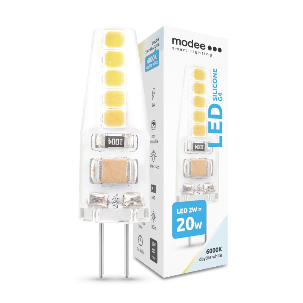 Modee LED G4 bulb 2W 180 lumen 6000K daylight white 12V AC/DC
