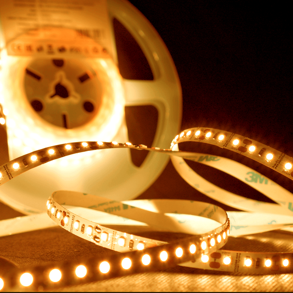Modee LED Streifen DC12V 9.6W/m 120LED/m 1080 Lumen IP20 2700K 8mm Einfarbig Kupfer 5m Rolle