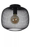 Lucide Deckenleuchte MESH 30cm E27 Fassung schwarz - Durchmesser 30cm moderne Deckenleuchte aus langlebigem Aluminium, IP20, CE zertifiziert